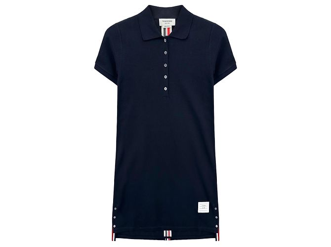 Thom Browne Vestido de cuello a rayas para mujer Azul - vista 2