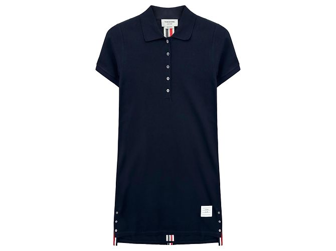 Thom Browne Vestido de cuello a rayas para mujer Azul - vista 8