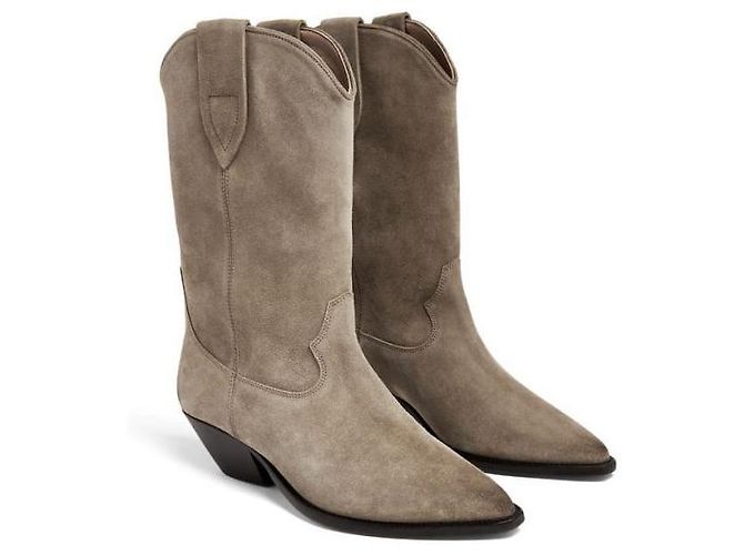 Isabel Marant Botas de cano curto em camurça DUERTO Marrom - vista 3
