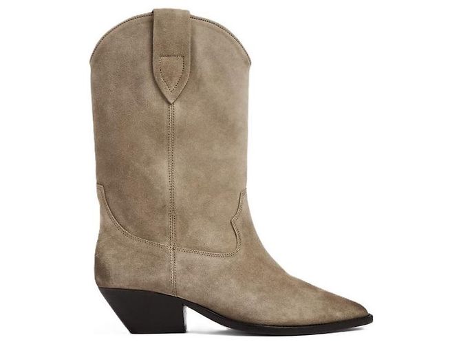 Isabel Marant Botas de cano curto em camurça DUERTO Marrom - vista 4