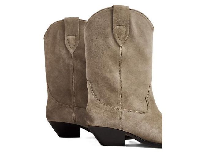 Isabel Marant Botas de cano curto em camurça DUERTO Marrom - vista 6
