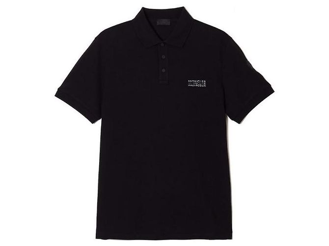Moncler Polohemd aus Baumwollpiqué mit Logo Schwarz - Ansicht 3