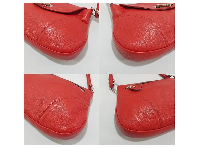 Salvatore Ferragamo Borsa a tracolla decorativa Gancini Rosso - vista 8