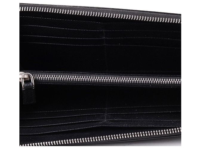Prada Portafoglio lungo Saffiano nero con zip - vista 8