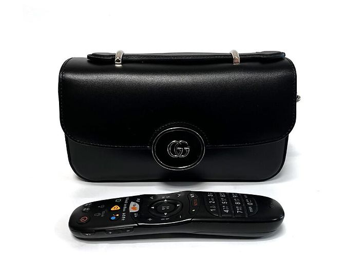 Gucci Mini Borsa a Spalla GG in Pelle Nera AABSG Multicolore - vista 12