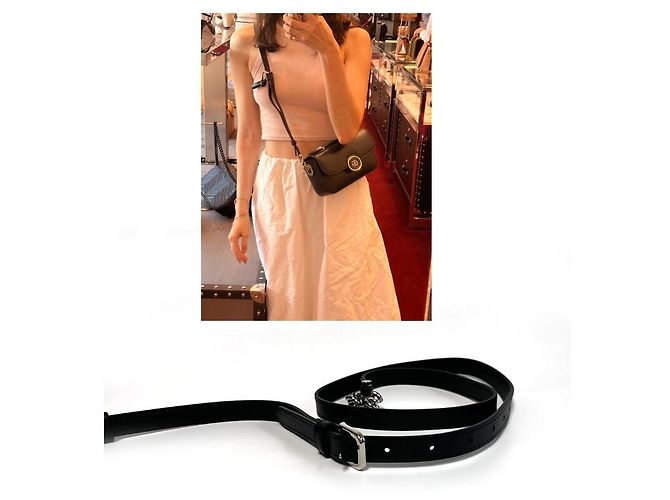 Gucci Mini Borsa a Spalla GG in Pelle Nera AABSG Multicolore - vista 15