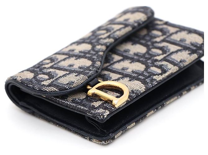 Dior Cartera de solapa Oblique Saddle Azul - vista 4