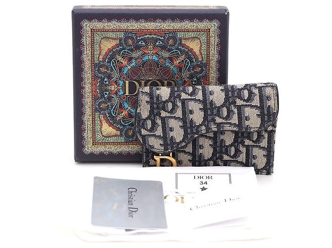 Dior Cartera de solapa Oblique Saddle Azul - vista 8