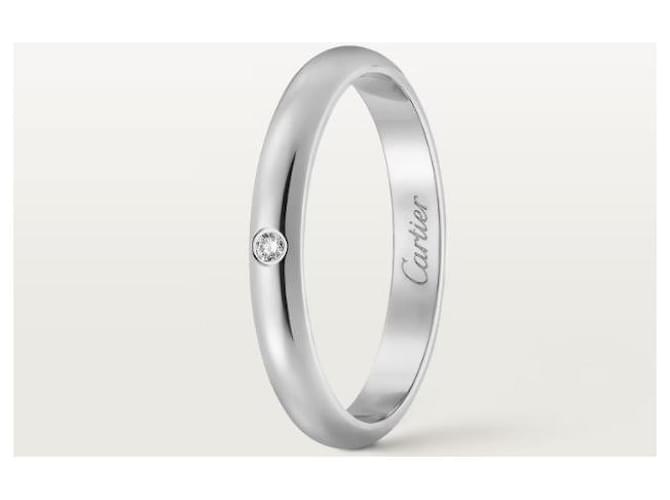 Cartier Platin-Ehering mit Diamant Größe Mehrfarben - Ansicht 8