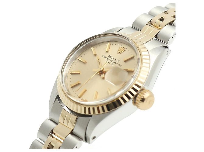 Rolex Orologio Vintage Datejust da Donna Combi Non Utilizzato Champagne Gold D'oro - vista 10