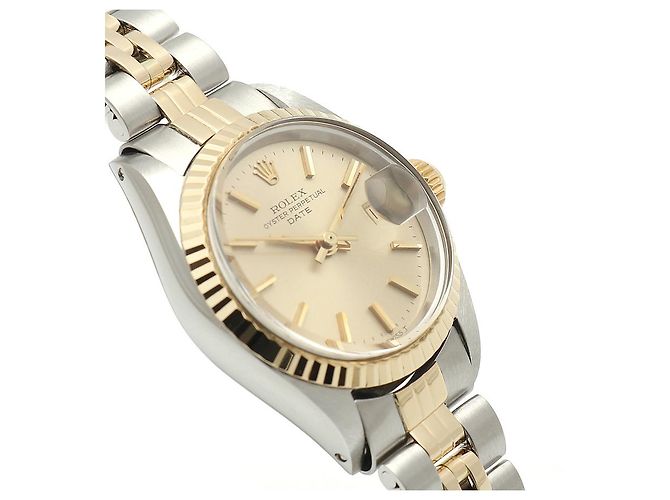 Rolex Orologio Vintage Datejust da Donna Combi Non Utilizzato Champagne Gold D'oro - vista 11