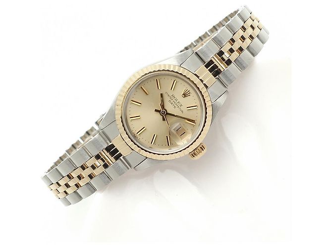 Rolex Orologio Vintage Datejust da Donna Combi Non Utilizzato Champagne Gold D'oro - vista 21