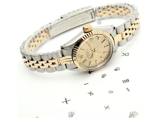 Rolex Orologio Vintage Datejust da Donna Combi Non Utilizzato Champagne Gold D'oro - vista 22