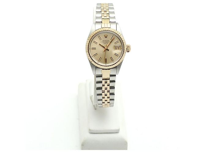 Rolex Orologio Vintage Datejust da Donna Combi Non Utilizzato Champagne Gold D'oro - vista 3