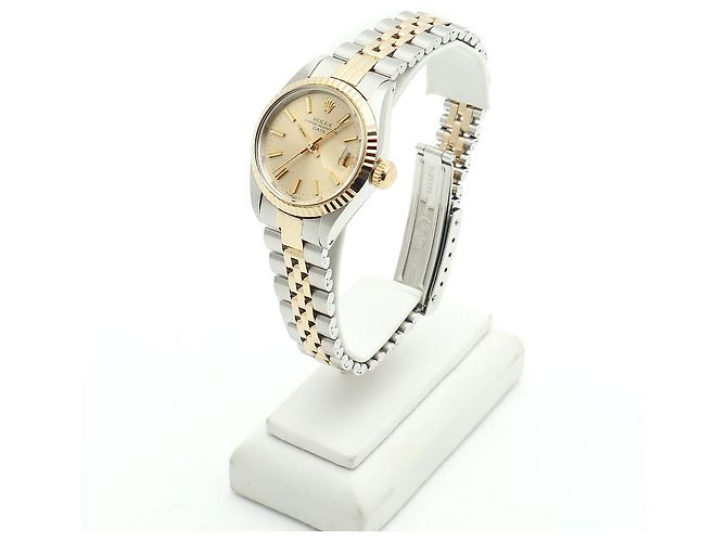 Rolex Orologio Vintage Datejust da Donna Combi Non Utilizzato Champagne Gold D'oro - vista 4