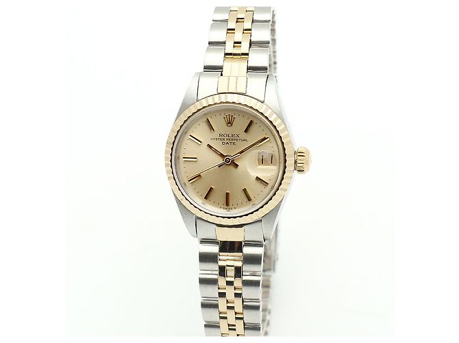 Rolex Orologio Vintage Datejust da Donna Combi Non Utilizzato Champagne Gold D'oro - vista 8