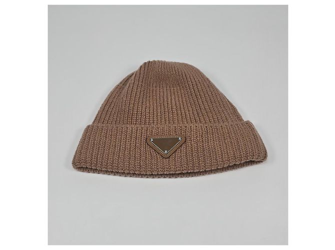Prada Berretto in lana e cashmere con logo a triangolo Multicolore - vista 3