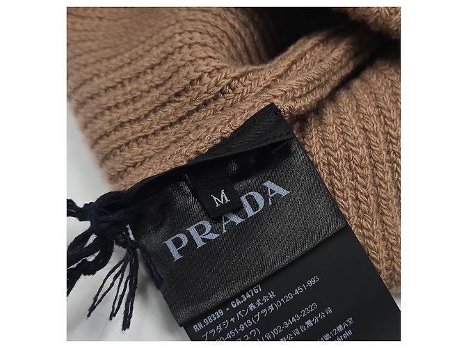 Prada Berretto in lana e cashmere con logo a triangolo Multicolore - vista 7