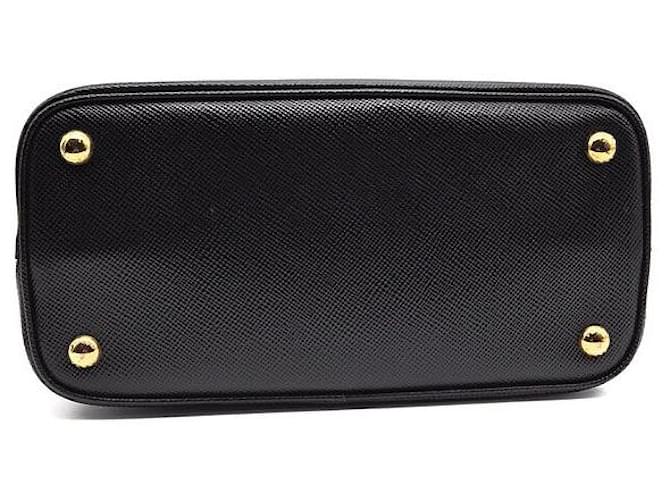 Prada Saffiano Double Tote e Shoulder Bag Small Nero - vista 7