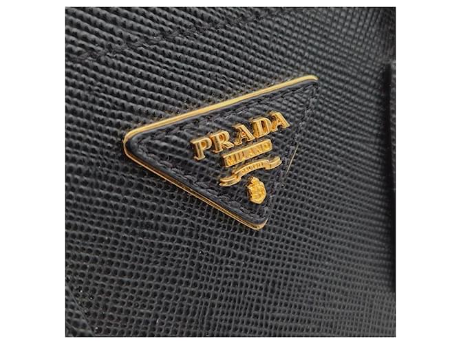 Prada Saffiano Double Tote e Shoulder Bag Small Nero - vista 8