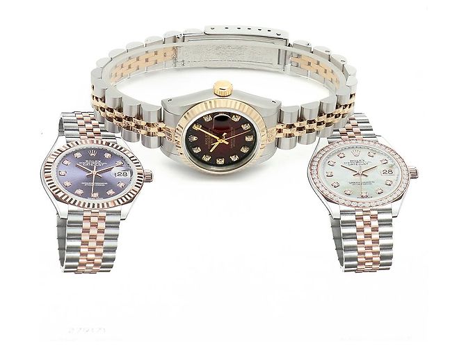 Rolex Relógio Datejust Feminino Combinação Borgonha com Diamantes Aftersetting Vermelho - vista 23