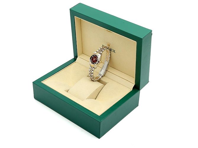 Rolex Relógio Datejust Feminino Combinação Borgonha com Diamantes Aftersetting Vermelho - vista 26