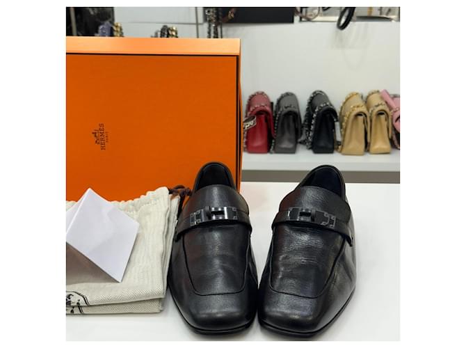 Hermès Mocassini Charlie Black Nero - vista 3