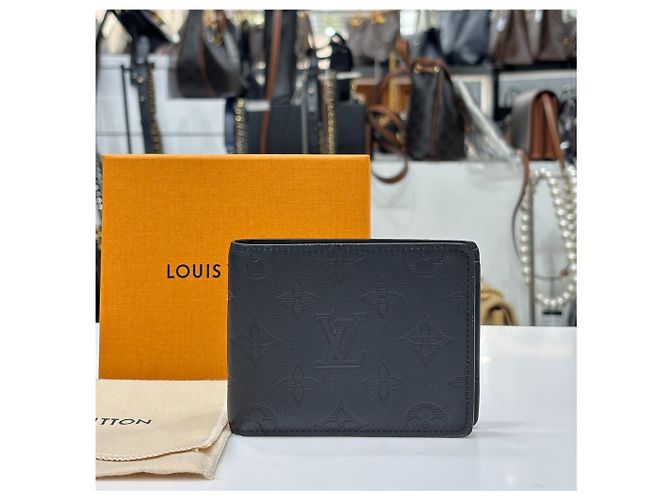 Louis Vuitton Multiple Wallet Monogram Shadow Leather Compact Wallet Black - view 3