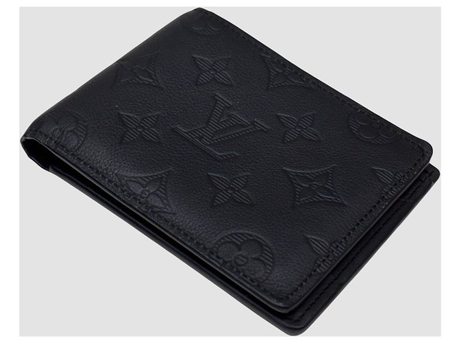 Louis Vuitton Multiple Wallet Monogram Shadow Leather Compact Wallet Black - view 4