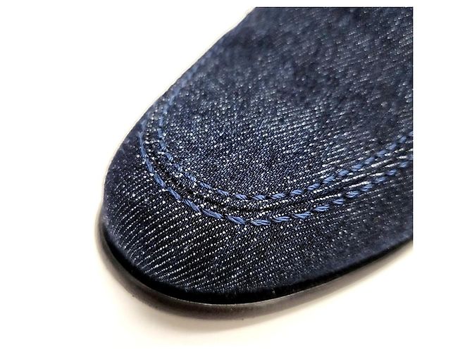 Mocassino Kelly in denim Hermès Blu - vista 5