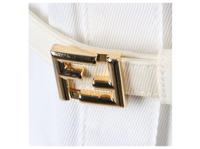 Set giacca in denim e cintura Fendi Bianco - vista 4