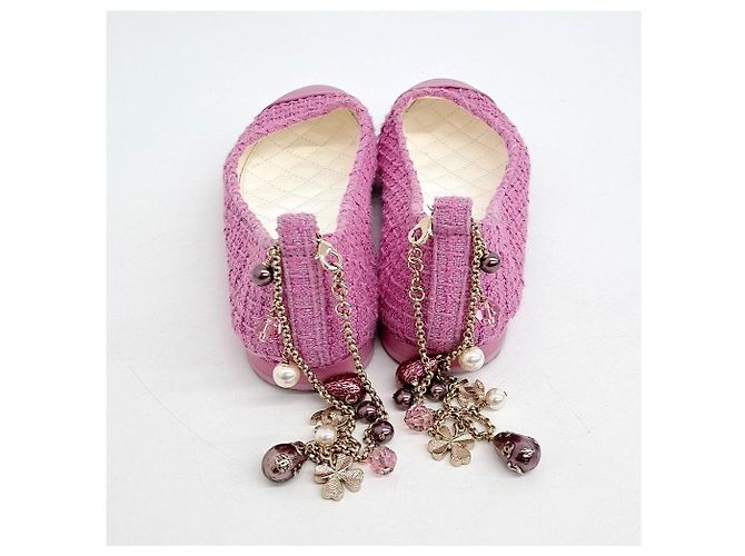 Mocassini in tweed Chanel Rosa - vista 3