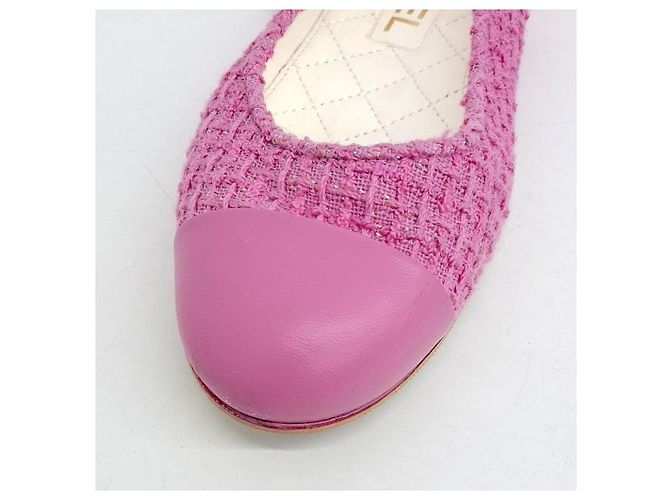 Mocassini in tweed Chanel Rosa - vista 5