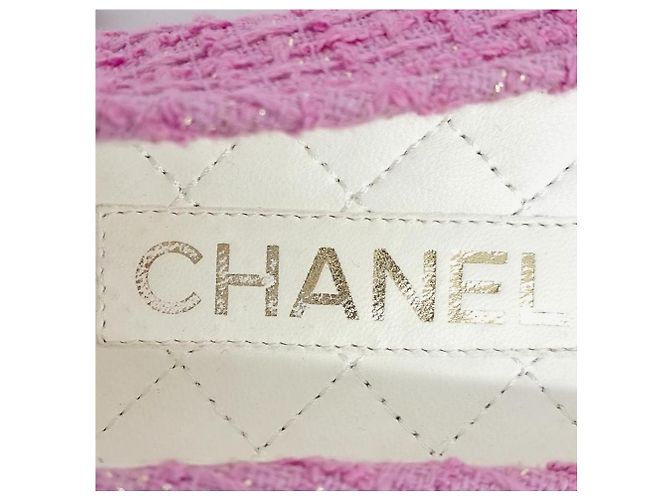 Mocassini in tweed Chanel Rosa - vista 6