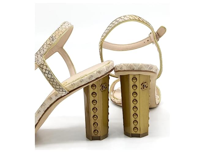 2.55 Chanel Python Sandals Orange - view 3