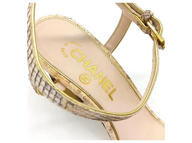 2.55 Chanel Python Sandals Orange - view 6