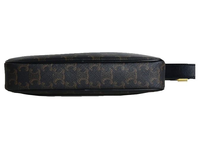 Céline Borsa Messenger Crossbody in tela Triomphe con logo stampato Nero - vista 4