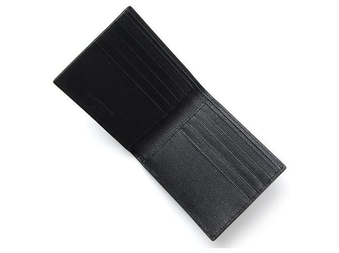 Saint Laurent Silver Logo Bi-Fold Wallet Black - view 5
