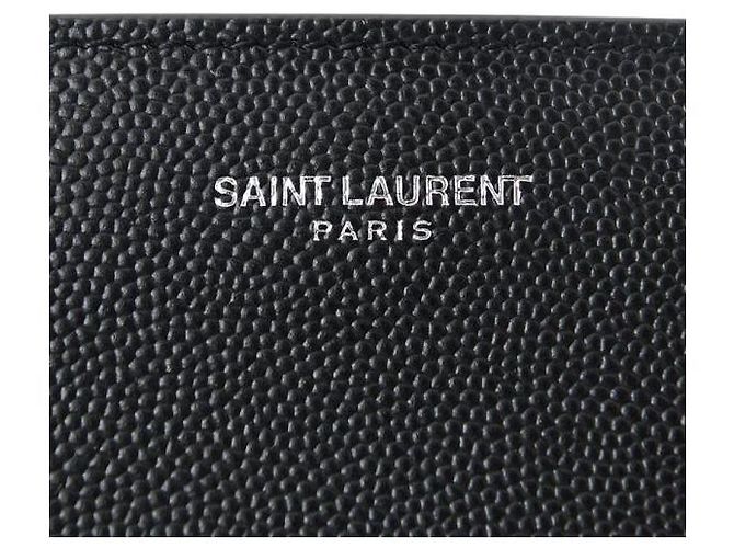 Saint Laurent Silver Logo Bi-Fold Wallet Black - view 7