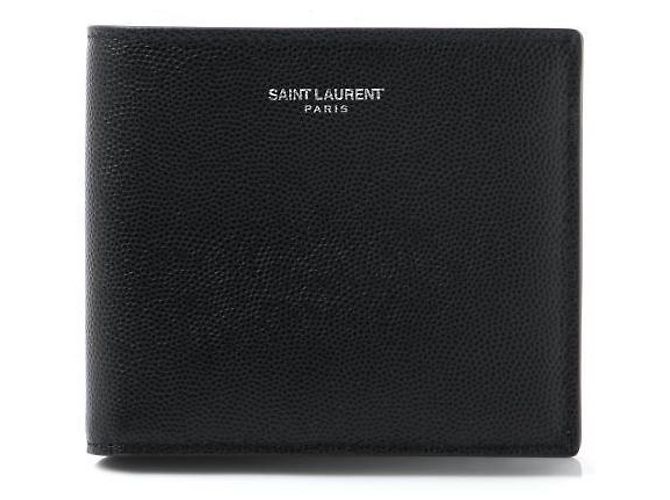 Saint Laurent Silver Logo Bi-Fold Wallet Black - view 8