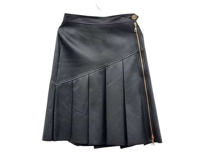 Louis Vuitton Lederrock mit asymmetrischen Details Schwarz - Ansicht 4