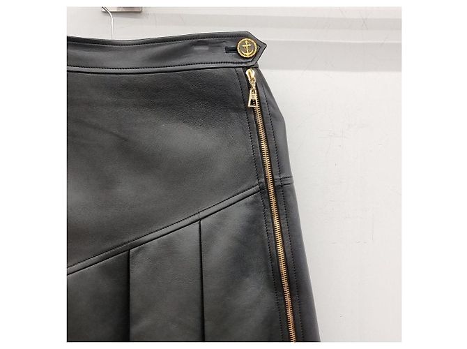 Louis Vuitton Lederrock mit asymmetrischen Details Schwarz - Ansicht 5