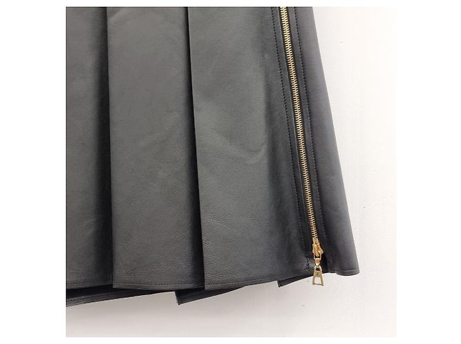 Louis Vuitton Lederrock mit asymmetrischen Details Schwarz - Ansicht 6