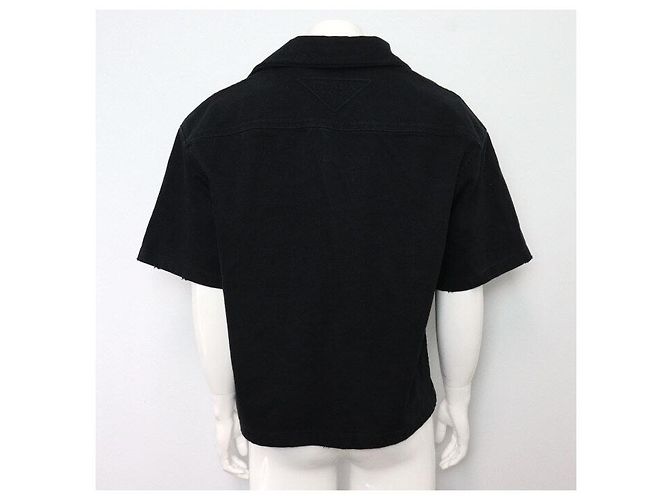 Prada Vintage Black Denim Kurzarmjacke Season - Ansicht 4