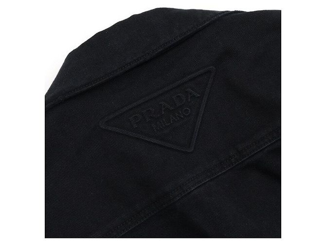 Prada Vintage Black Denim Kurzarmjacke Season - Ansicht 6