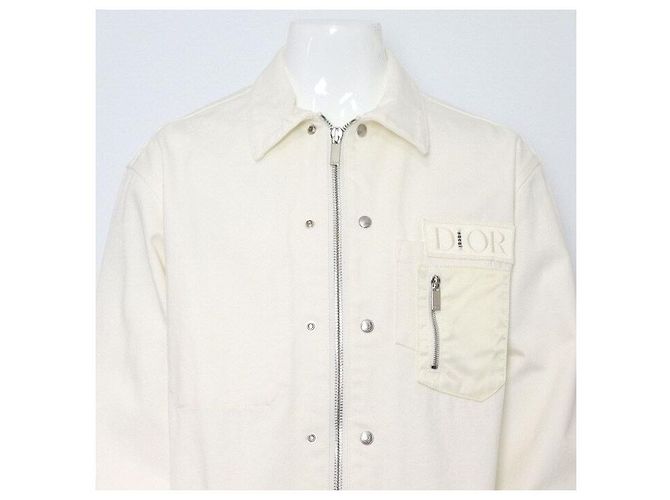 Dior Sobrecamisa in denim di cotone oversize con zip per uomo - vista 3