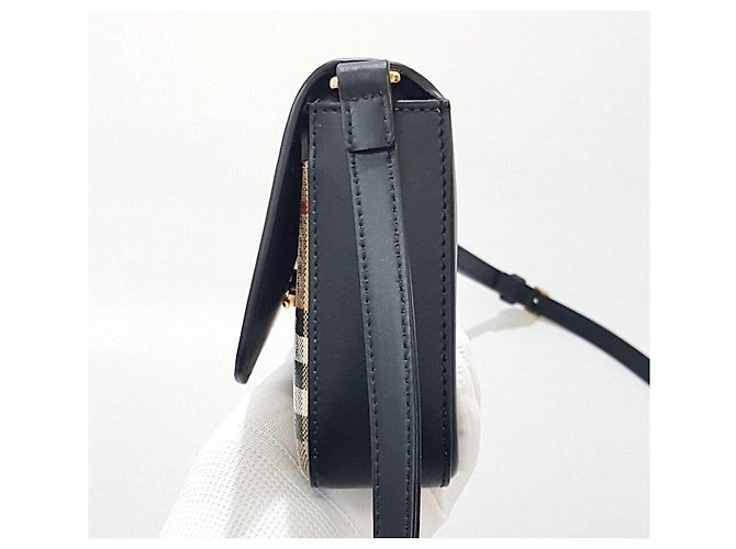 Burberry Borsa a tracolla New Hampshire Check Crossbody Bag Nero - vista 3