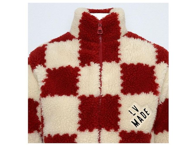 Louis Vuitton Giacca Bomber in pile Nigo Damier da uomo Rosso - vista 2