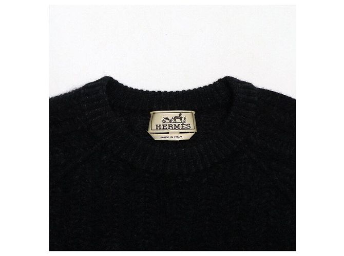 Hermès Schwarzes Kaschmir-Strick-T-Shirt für Herren - Ansicht 5