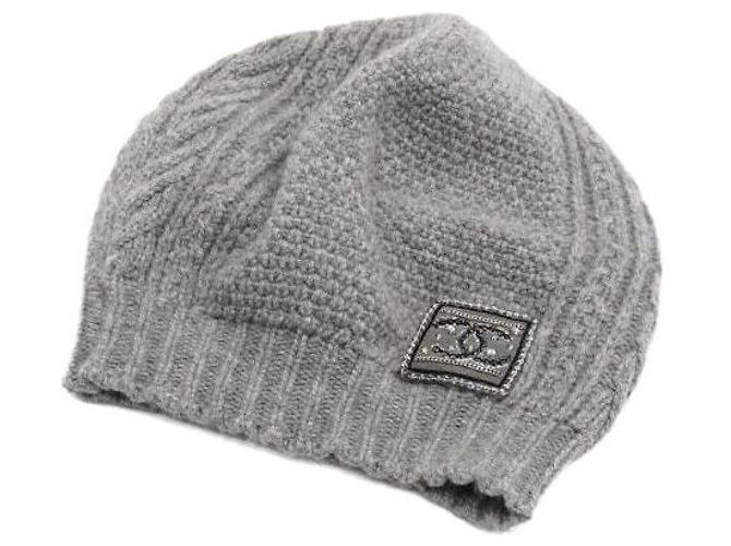 Chanel Gorro de cachemira gris CC Crystal para mujer Castaño - vista 2